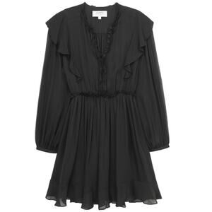 LA LIGNE NEW YORK Silvia Silk Mini Ruffle A-Line Dress LBD Net-A-Porter XS $375